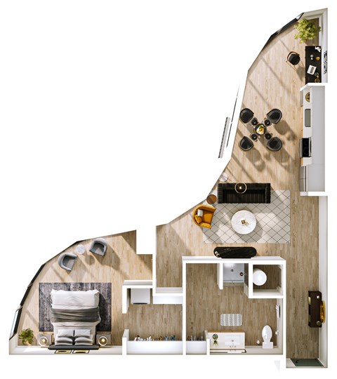 Stella at Star Metals A7 One Bedroom Floor Plan